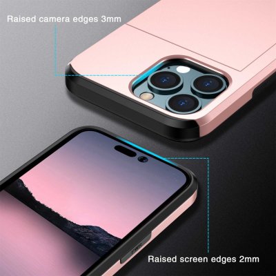 Köp Skal Med Kortfack iPhone 14 Pro Roséguld Online