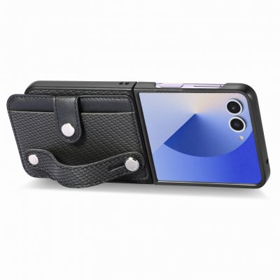 Skal Samsung Galaxy Z Flip 7 Kortfack + Handstrap Svart