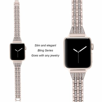 Slim Bling Bracelet Apple Watch Series 10 46mm Champagne Guld