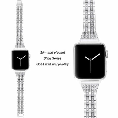 Köp Slim Bling Bracelet Apple Watch 42/44/45/49 mm Silver Online