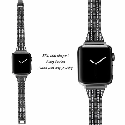 Köp Slim Bling Bracelet Apple Watch Ultra 3 49mm Svart Online