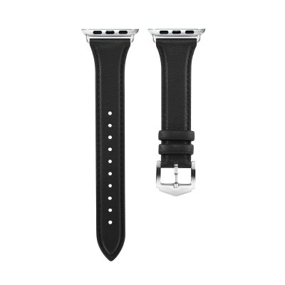 Smalt Läderarmband Apple Watch Series 10 42mm Svart