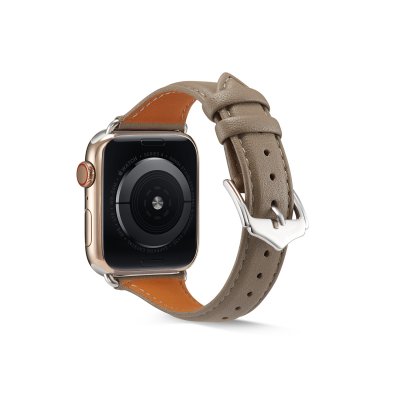 Köp Smalt Läderarmband Apple Watch 38/40/41 mm Grå Online