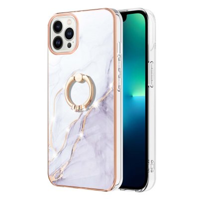 Köp TPU Skal iPhone 15 Pro Max Ringhållare Vit Marmor Online