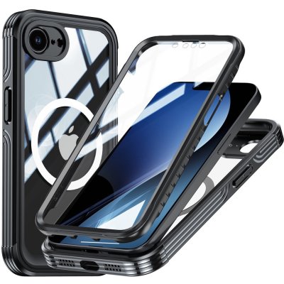 Ultra Full Protection MagSafe Case svart till iPhone 17e – framsida och baksida