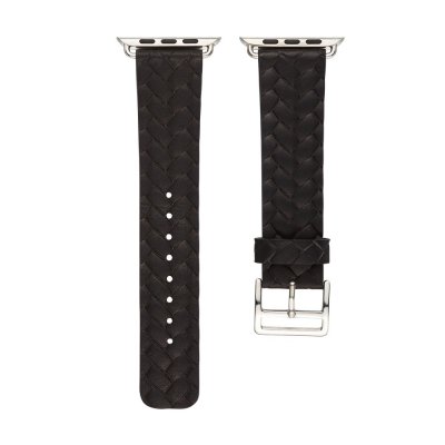Köp Vävd Läderarmband Apple Watch 38/40/41 mm Svart Online