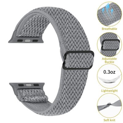 Köp Vävd Nylonarmband Apple Watch 41mm Series 9 Grå Online