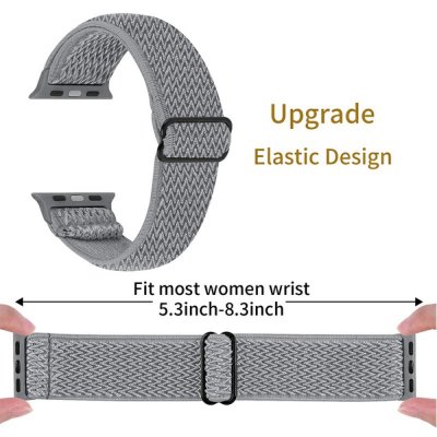 Köp Vävd Nylonarmband Apple Watch 41mm Series 9 Grå Online