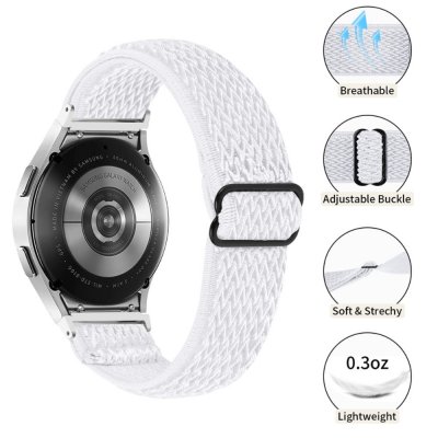 Vävd Nylonarmband Samsung Galaxy Watch FE Vit
