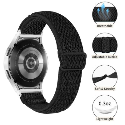 Köp Vävd Nylonarmband Samsung Galaxy Watch 6 Classic 43mm Svart Online