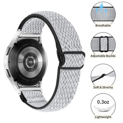 Köp Vävd Nylonarmband Samsung Galaxy Watch 6 Classic 43mm Svart/Vit Online