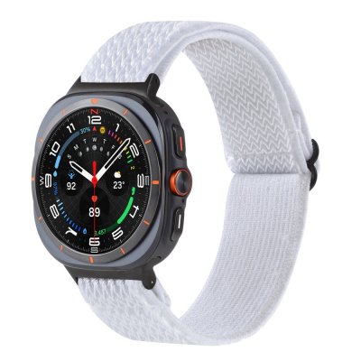 Vävd Nylonarmband Samsung Galaxy Watch Ultra 47mm Vit
