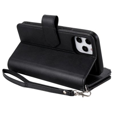Zipper Magnet Leather Wallet iPhone 12 Pro Max Svart - Techhuset.se
