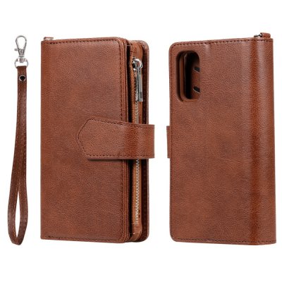 Zipper Magnet Leather Wallet Samsung Galaxy S20 Brun - Techhuset.se