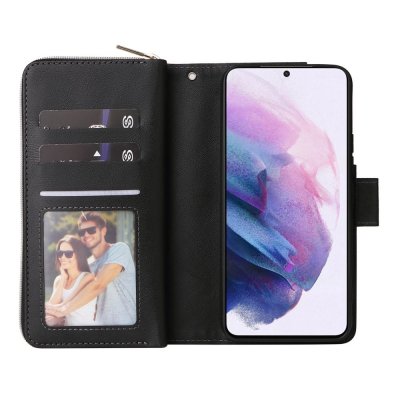 Köp Zipper Magnet Leather Wallet Samsung Galaxy S23 Svart Online