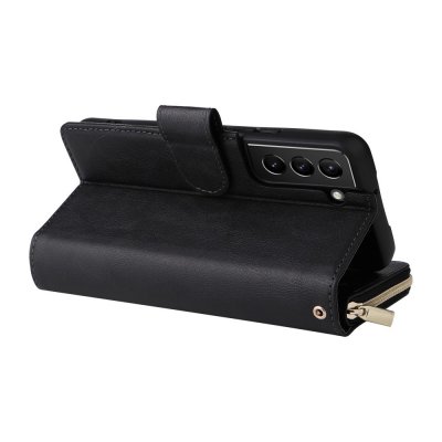 Köp Zipper Magnet Leather Wallet Samsung Galaxy S23 Svart Online