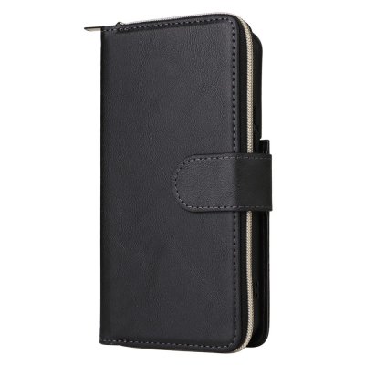 Köp Zipper Magnet Leather Wallet Samsung Galaxy S23 Svart Online