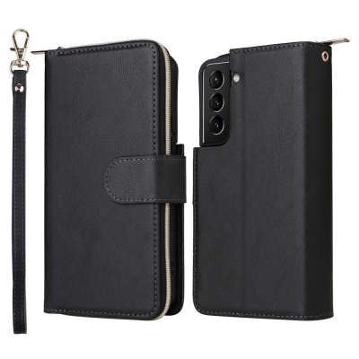 Köp Zipper Magnet Leather Wallet Samsung Galaxy S23 Svart Online