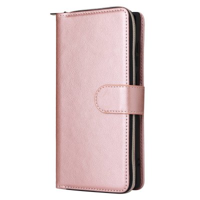 Köp Zipper Magnet Leather Wallet Samsung Galaxy S23 Ultra Roséguld Online