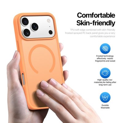 greppvänligt skal iphone 17 pro med magsafe i orange – dux ducis