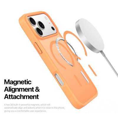 kompatibelt med magsafe-laddning – orange dux ducis yind skal iphone 17 pro