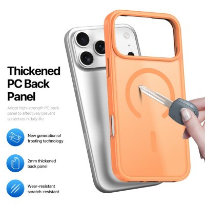 stötsäkert orange iphone 17 pro skal med kameraskydd – dux ducis yind