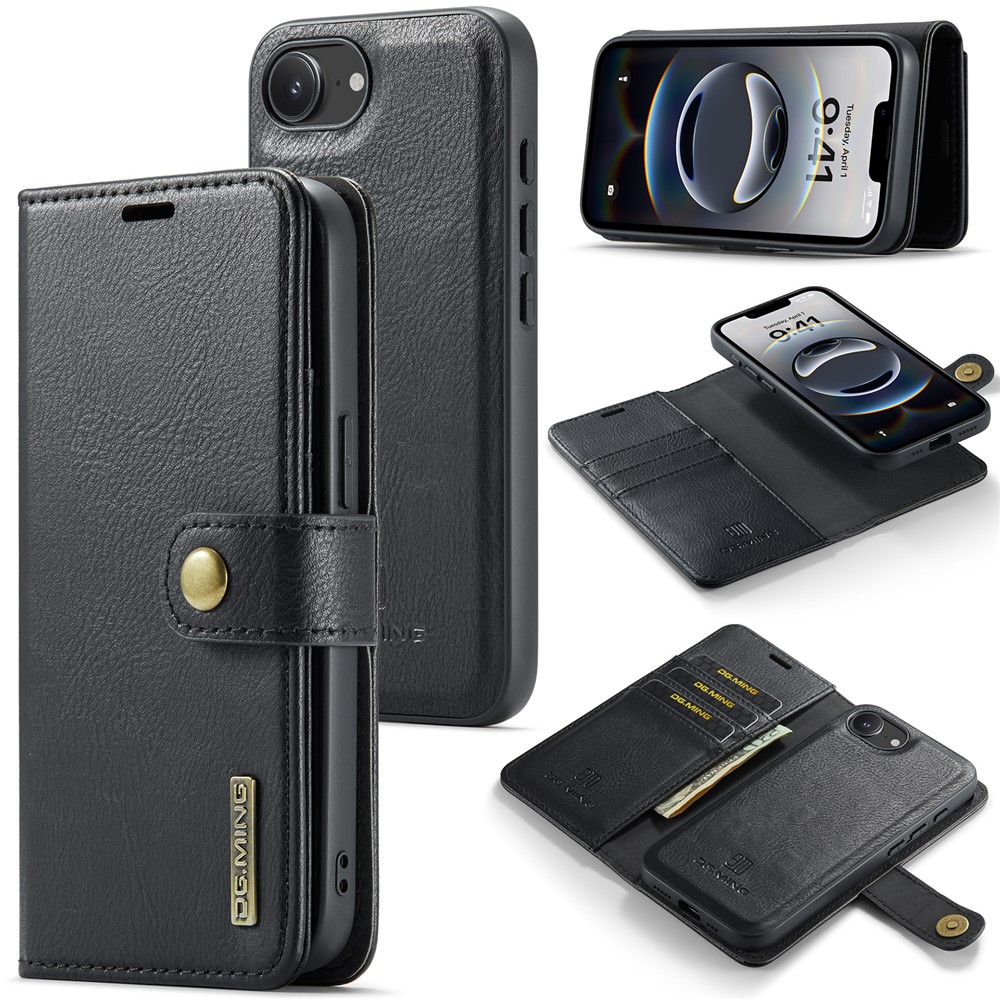 DG.MING 2-in-1 Magnet Wallet iPhone 17e Black