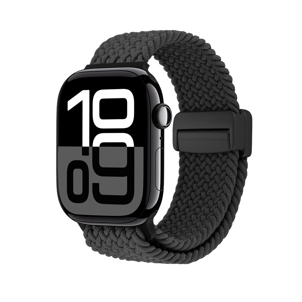 Elastiskt Vävd Nylonarmband Apple Watch 42/44/45mm Svart