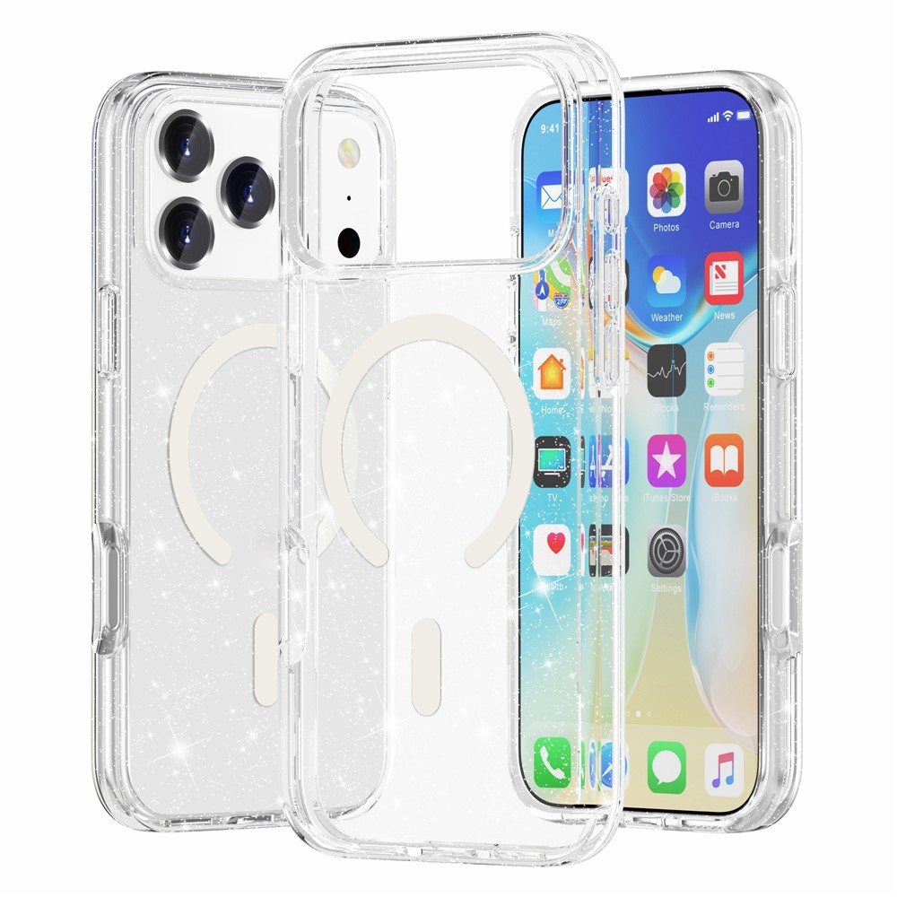 Glitter MagSafe Skal iPhone 17 Pro Max Transparent