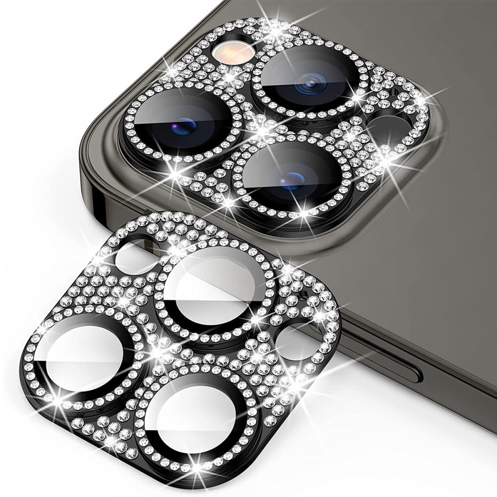 Hat Prince Glitter Kameraskydd iPhone 16 Pro Max Svart