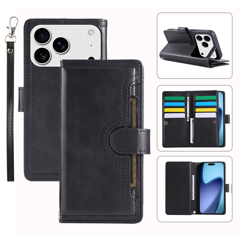 Plånboksfodral Multi-Slot iPhone 17 Pro Svart