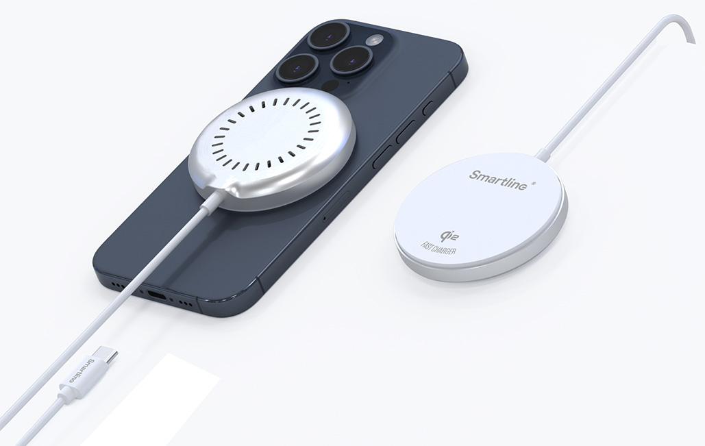 Smartline Qi2 Magnetisk Laddare iPhone 17 Pro Vit