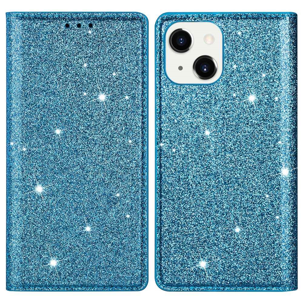Glitter Plånboksfodral iPhone 14 Plus Blå
