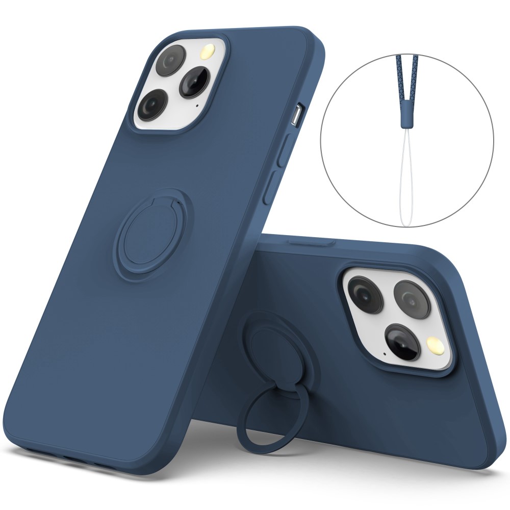 iPhone 14 Pro Max Skal Med Ringhållare Mörkblå
