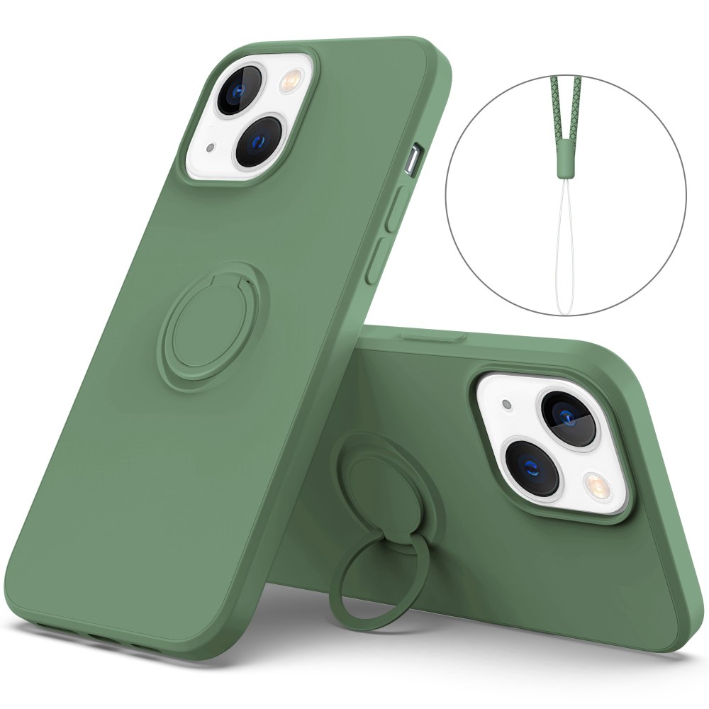 iPhone 14 Skal Med Ringhållare Grön
