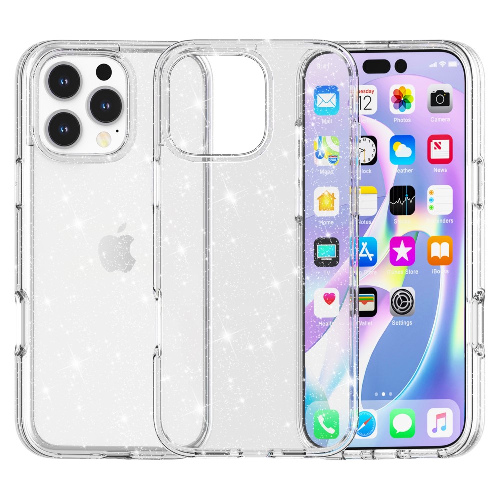iPhone 16 Pro Max Skal Glitter Transparent