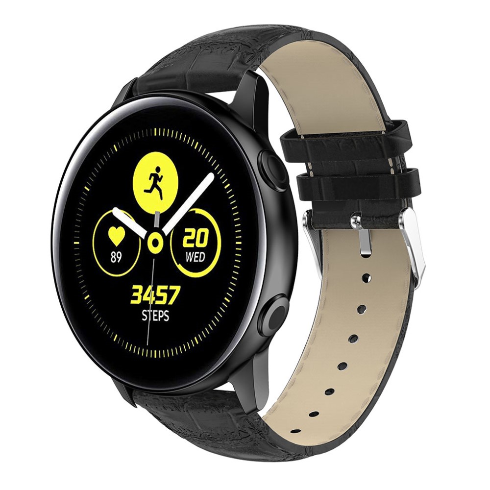 Läderarmband Krokodil Samsung Galaxy Watch FE Svart