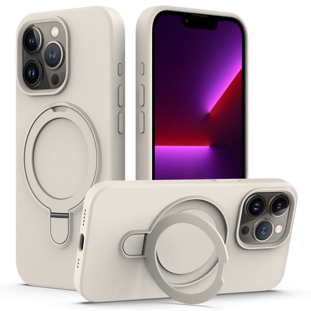 Silikonskal Kickstand MagSafe iPhone 16 Pro Max Beige