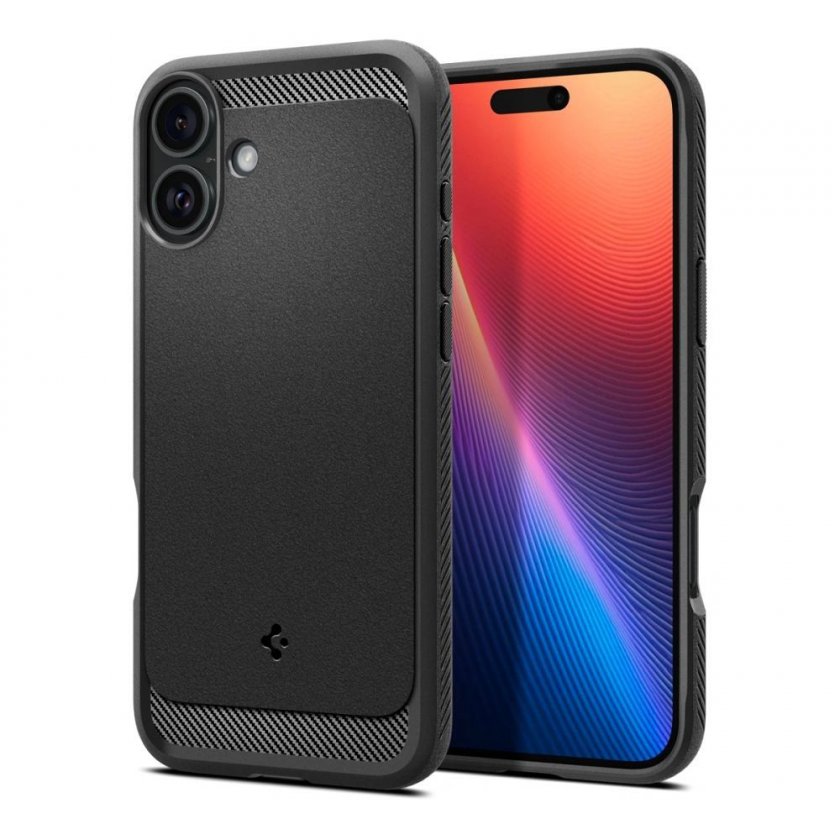 Bild på Spigen iPhone 16 Case Rugged Armor MagSafe Black från sidorna